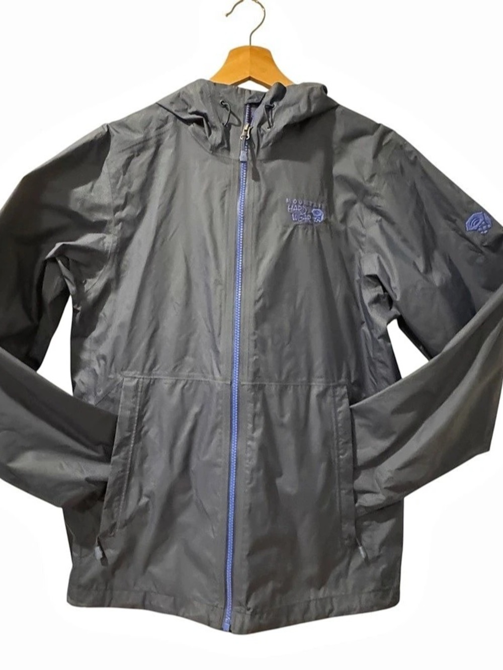Mountain Hardwear Navy Rain Jacket  Plasmic Full Zip Waterproof Dry Q Mens Small